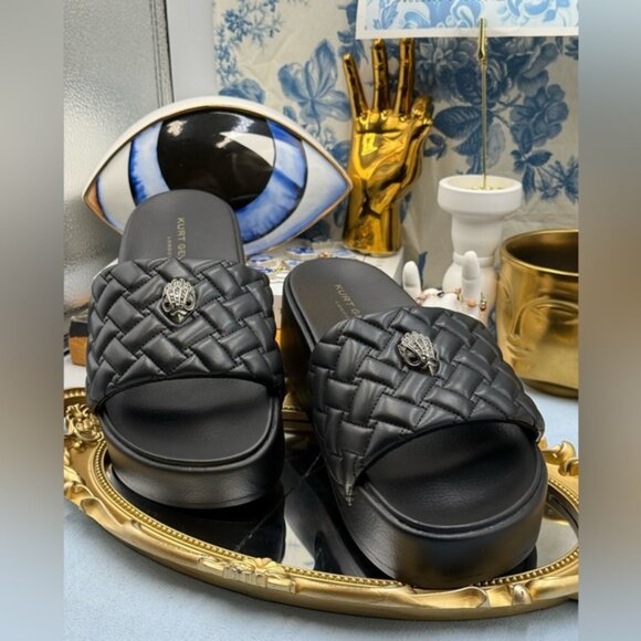 🆕 KURT GEIGER LONDON 🧿 NWOB Meena Eagle Platform Slides Sz EU 40 US 9 - Picture 5 of 15
